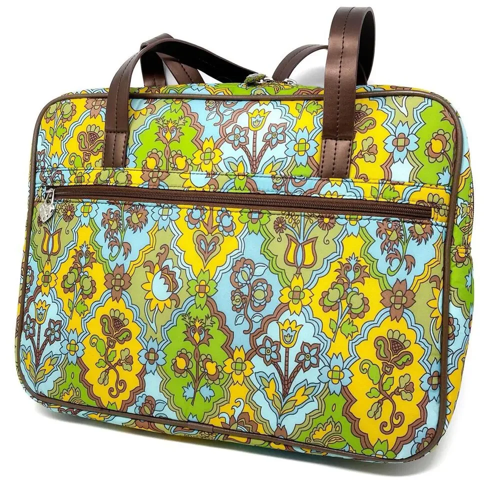 Kathy Van Zeeland Laptop Bag Groovy Retro Aesthetic Floral Flowers Rare NWoT 🕺‎